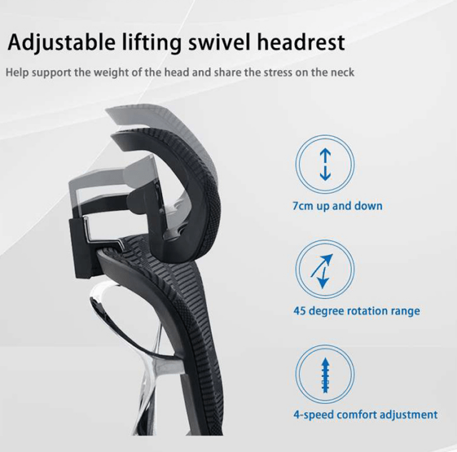 Adjustable Lifting Swivel Headrest