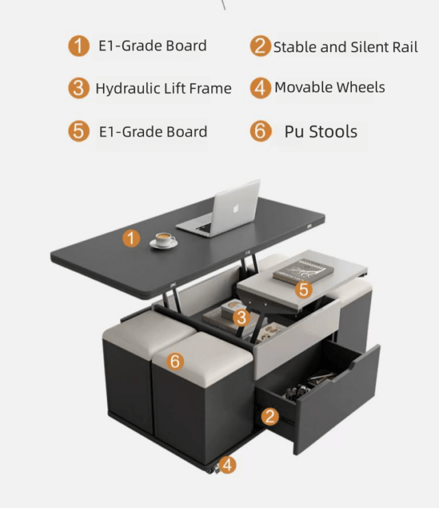 lift top coffee table with seating